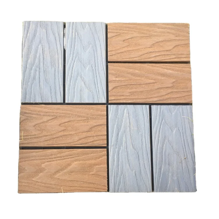 DIY wood plastic composite floor patio garden swimming pool balcony piso walkway roof tiles WPC board interlocking deck tiles