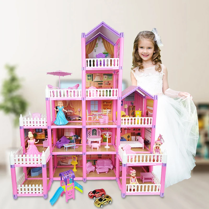 274PCS Dream House Doll House Kit Building Playset Toys with Asseccories and Furniture Princess House for Toddlers