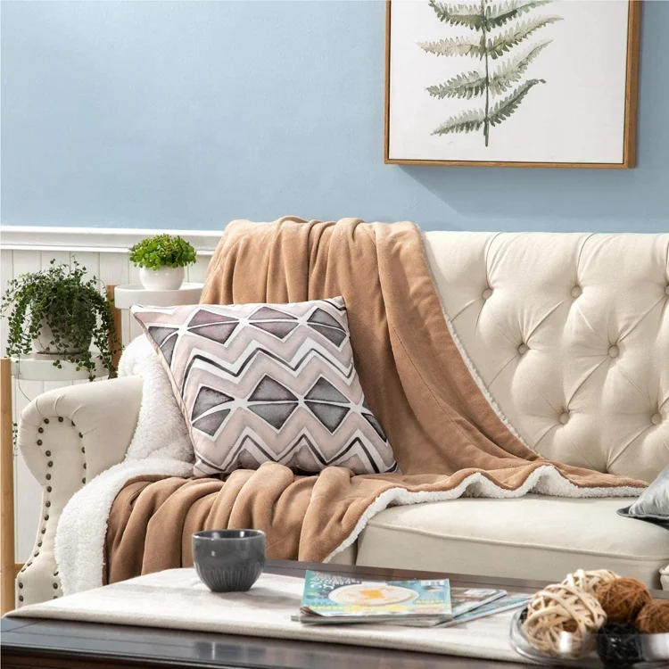 
OEM factory wholesale premium quality sherpa fleece blanket 