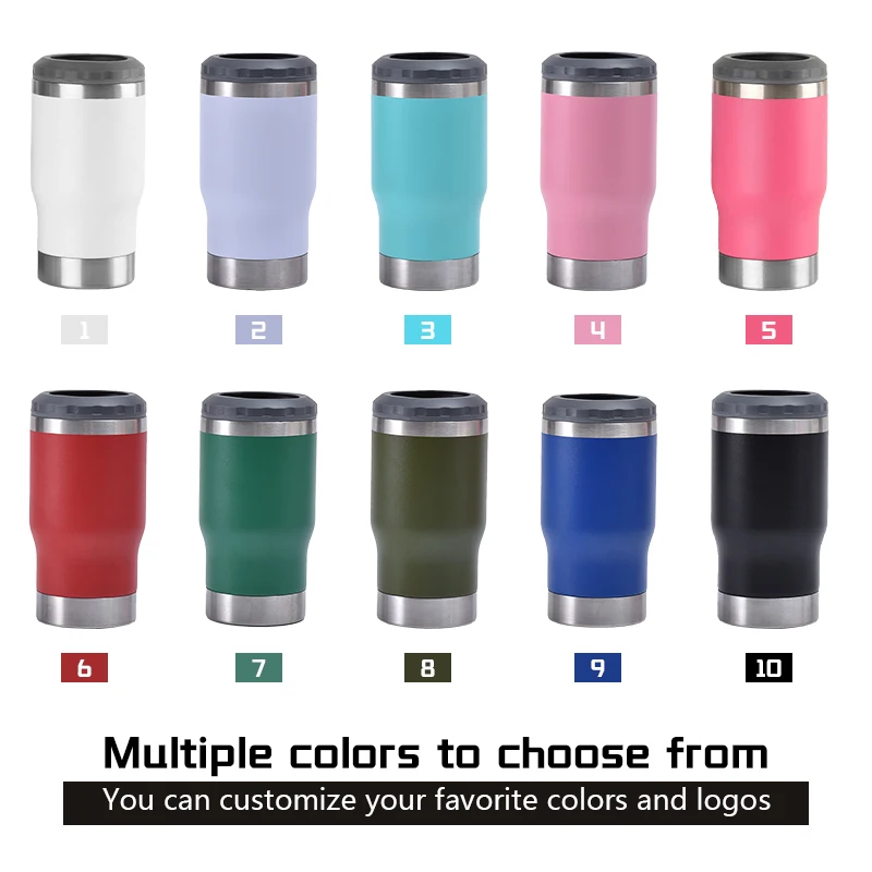 2024 New 14oz Multi Purpose Stainless Steel Insulator Skinny Beer Can Coolers Tumblers Wholesale Bulk 3 in 1 Cooler