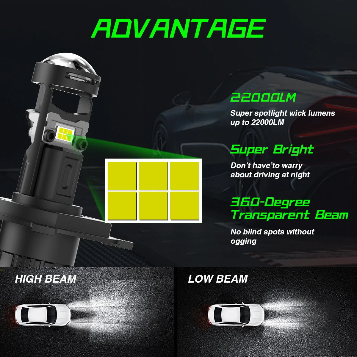 Fateeye H4 9005 9006 LED Car Headlight Bulbs Auto Lamp Mini Canbus H4 High Low Beam H7 Cars Motorcycle Led Headlights