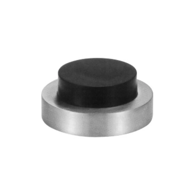 High Quality Door Hardware Cylindrical Hotel Bathroom Black Doorstop Rubber Stainless Steel Door Stopper 1
