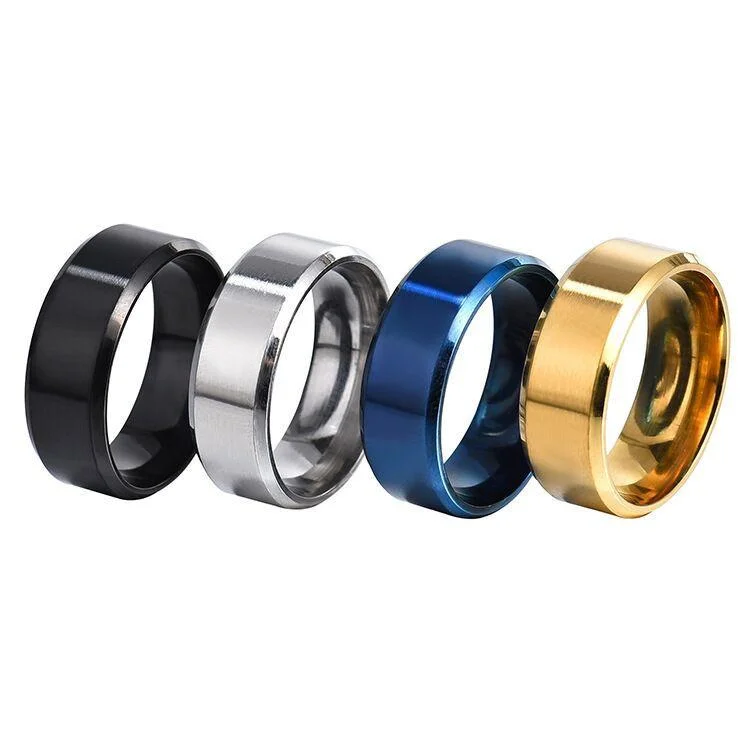 2021 Anillos De Plata Couple Stainless Steel Ring Anillos Men Tungsten ring Chunky Black Titanium Rings