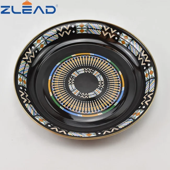 205D Tableware Enamel Round Plate Enamel Tray