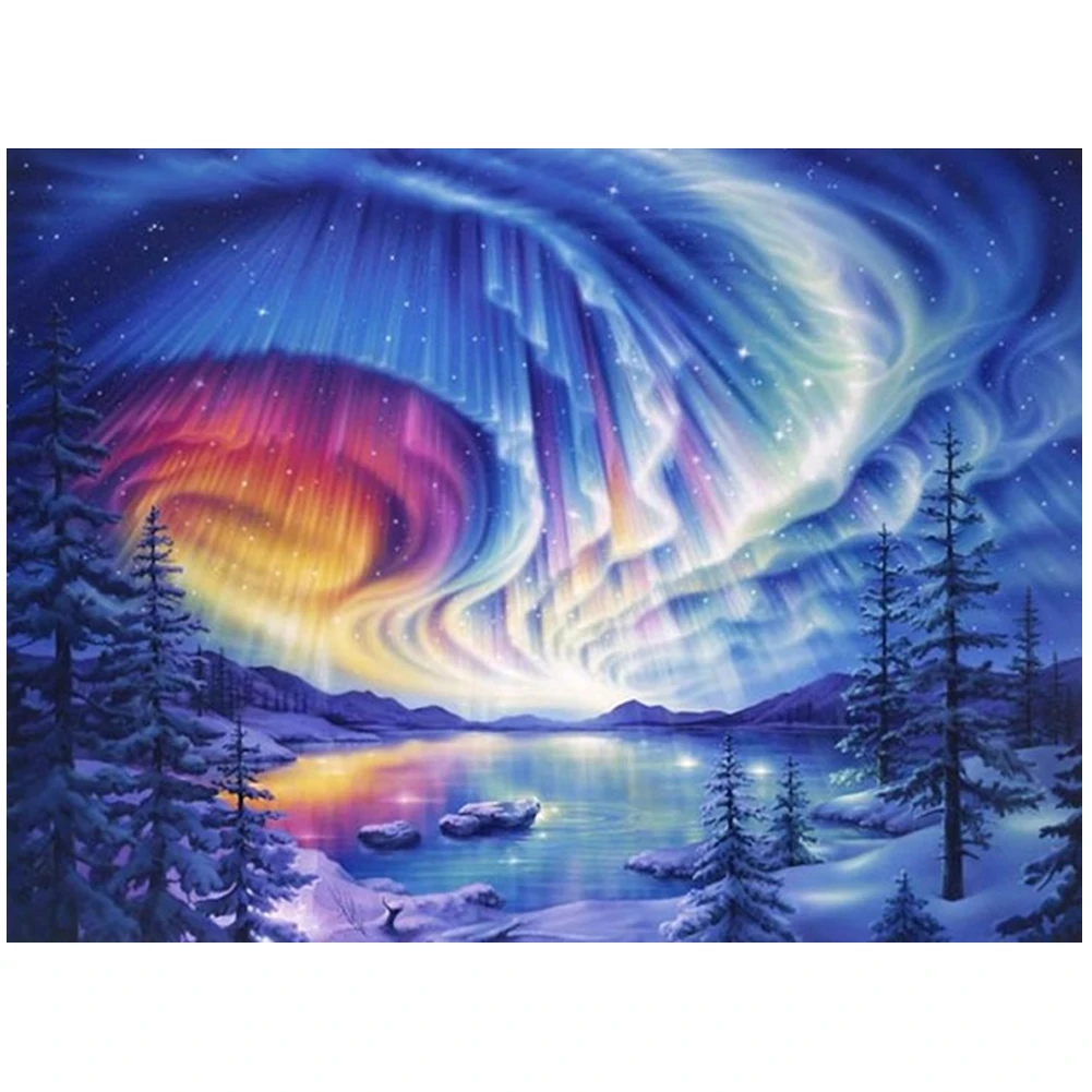 Картины Искусство на декоративной автоматической машине для ногтей масло красивый пейзаж Рисование роллер Настенный декор Набор для лица Картина на холсте