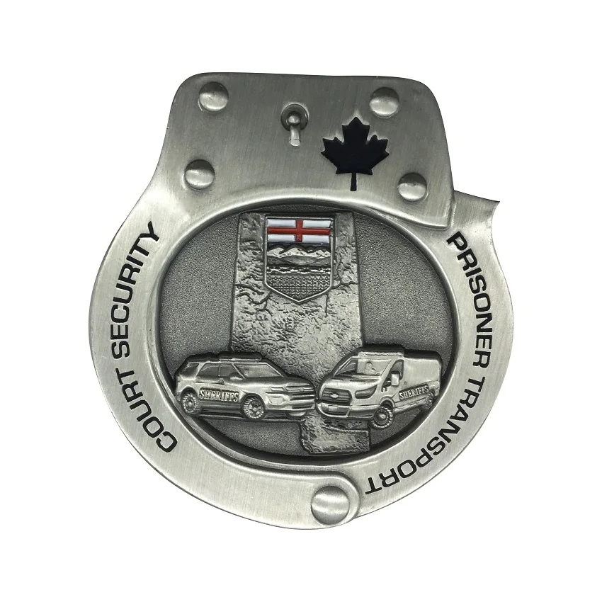 
 Индивидуальный дизайн, двухцветное покрытие, Канадская Альберта, наручники, металлическая медаль, вызов, монета, ретро старая монета  