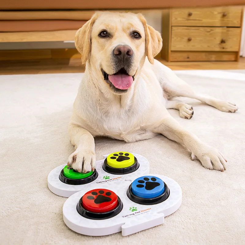 Full set funny play toy interactive dog cat training talk button toy with voice record music play function