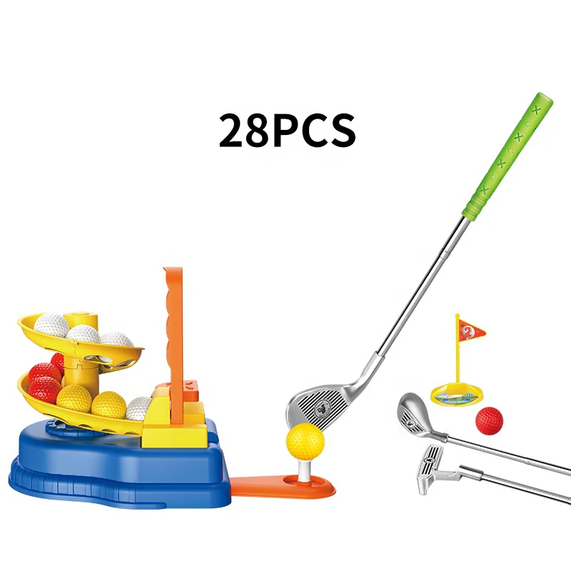 New Arrivals Family Interaction Sport Pitching Machine Toy Set Kids Indoor-outdoor  Mini Golf Game