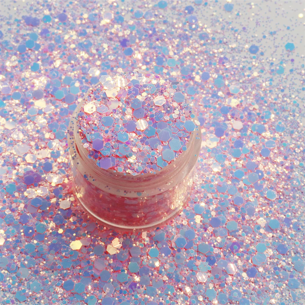 2023 Super Popular Polyester Pink Blue Color Shift glitter for makeup