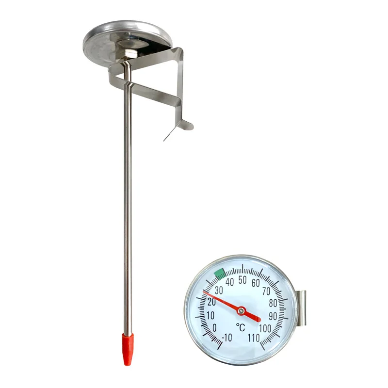 -10-110C Household Dial Food Thermometer for Milk Coffee Baby Food Water with 15cm Stainless Steel Probe No battery required