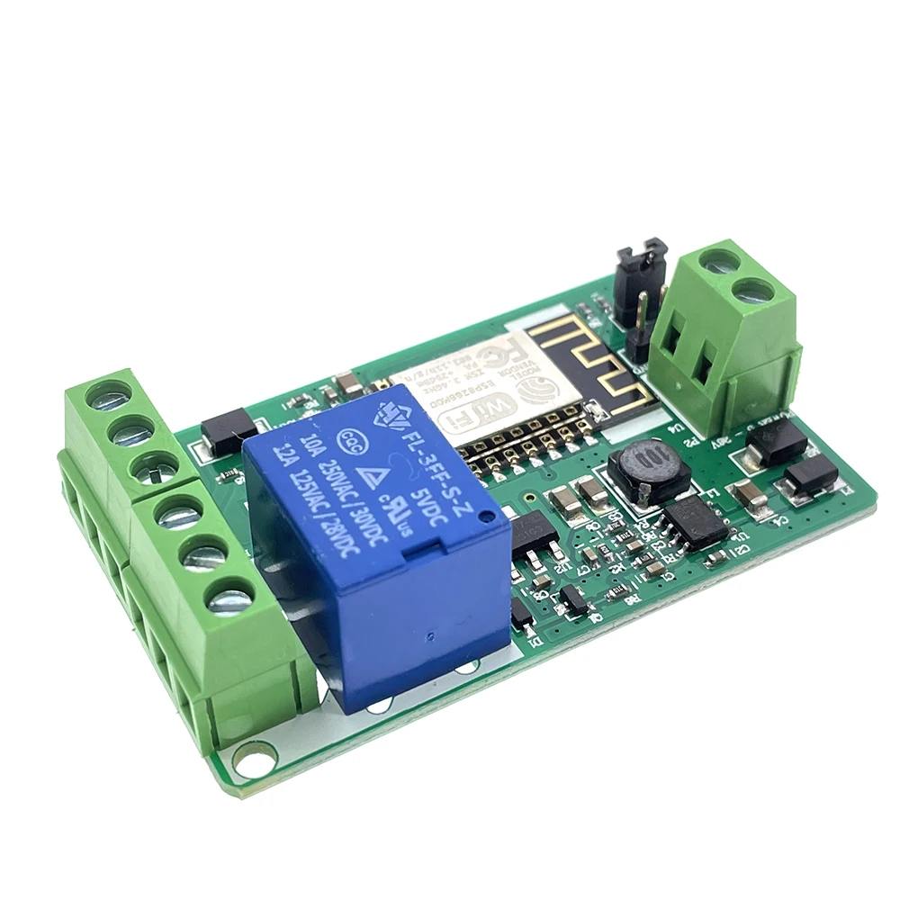 ESP8266 ESP-12F Relay Module 10A 220V Network Relay WIFI Module Input DC 7V~30V 4 Layers Board TVS Input Automatic Protection