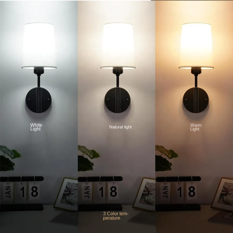 Nordic Corridor Cordless Wall Lamp Indoor Rechargeable Touch Dimmer 5000 Mah Battery Bedside Wall Lamp for Hotel