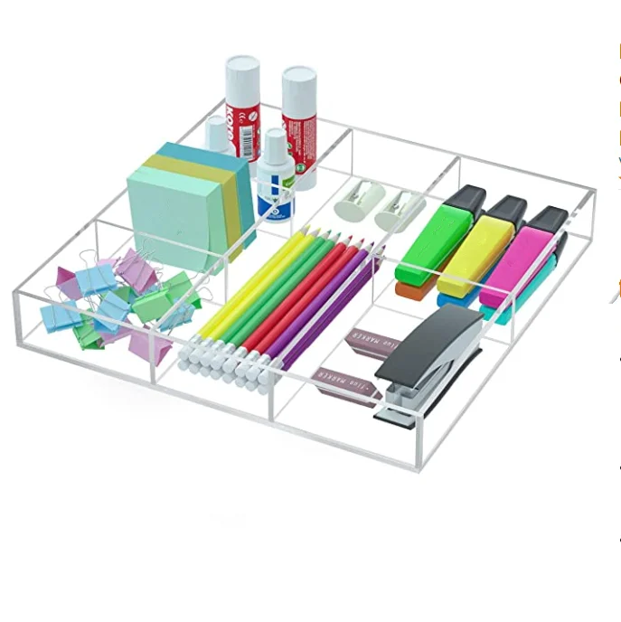 Прозрачные прямоугольные акриловые лотки с 5 отделениями акриловый Органайзер