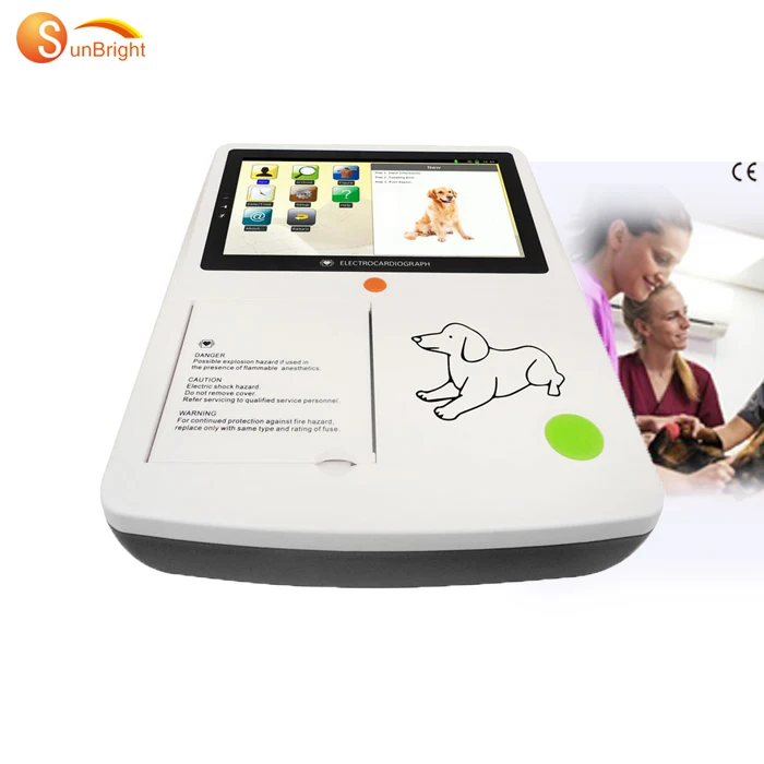 high performance clinic portable veterinary touch screen ecg analysis machine