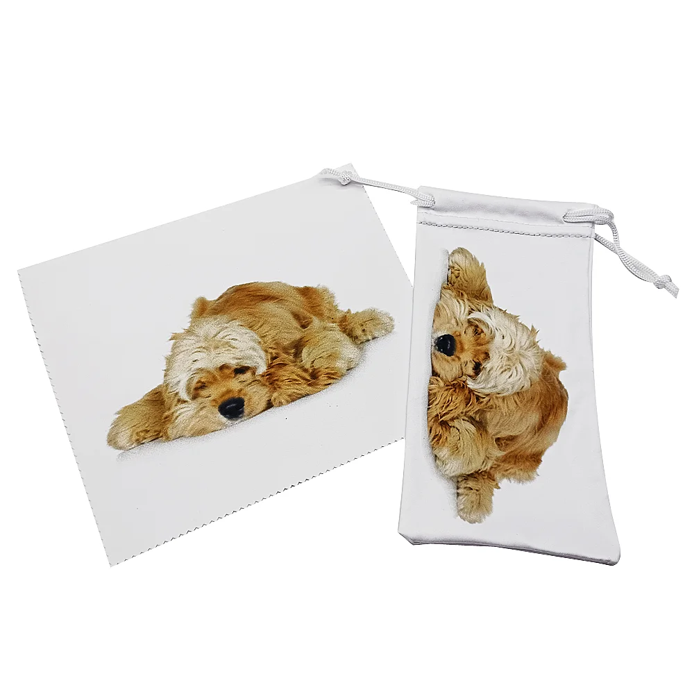 Custom Logo Printed Microfiber Sunglasses Drawstring Pouch Glasses Cloth Pouch Microfiber