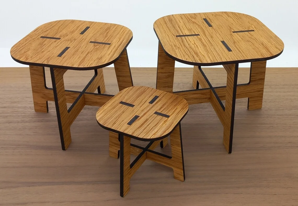 Chunlei OEM DIY assembled plant stand wooden mid century flower pot holder indoor home office decorations plants shelf