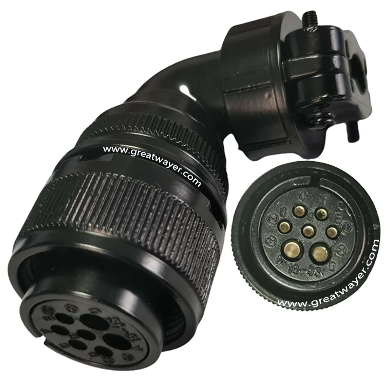 High quality Military 5015 3108 18-9S  factory price 7 pin black waterproof angle female connector