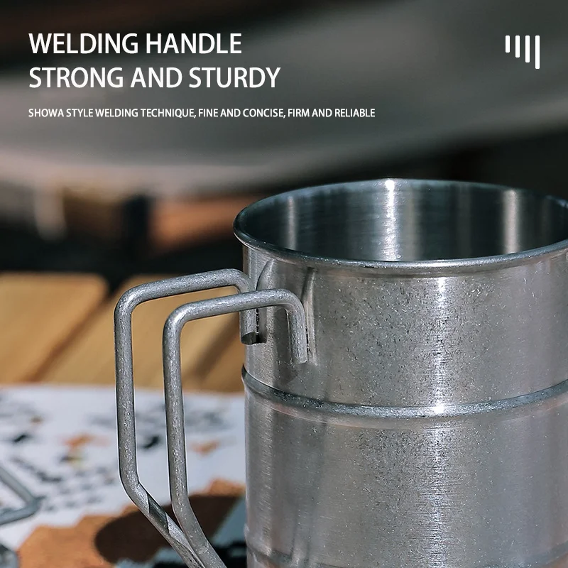 Environmental Protection reusable 304 stainless steel Cup retro industrial style Outdoor Camping Party mug Cold Drink Beer Coke