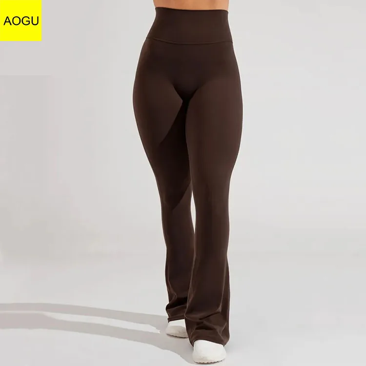 Custom Logo Yoga Pants Fitness Sports Gym Tights High Waist Flare Leggings For Woman