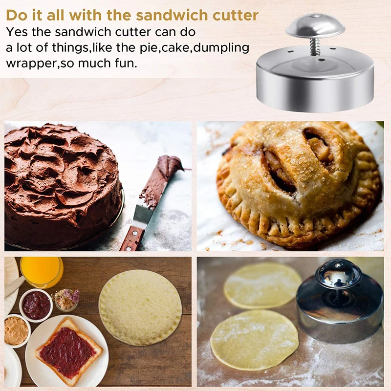 Stainless Steel Sandwich Sealer Cutter Uncrustables Peanut Butter and Jelly Sandwiches Tool Cutter Sandwich Maker