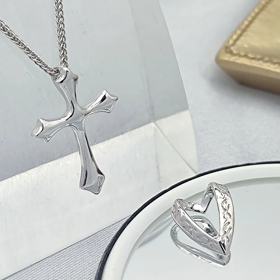 Wholesale Christian Jesus Cross Pendant Fashion Jewelry Wholesale Women Accessories Sterling Silver Custom Jewelry