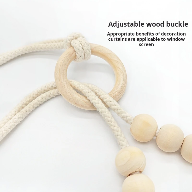 Curtain rope strap Nordic simple cotton string tie strap light luxury high-end living room white yarn curtain tieback