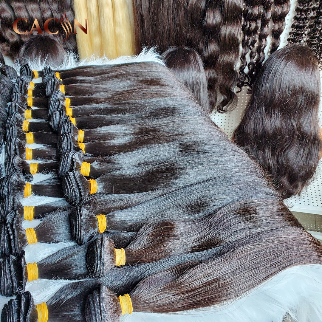 CACIN 100% 14A high quantity straight human raw cheveux indiens hair,woman hair weavons