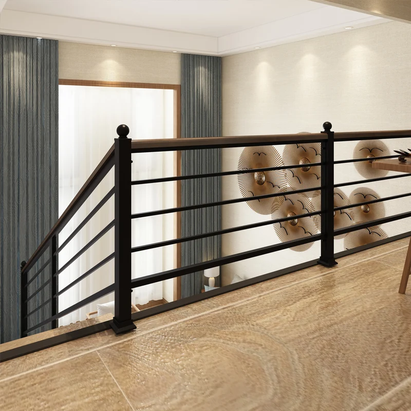 Wrought iron stair railing Balcony Balustrades Handrail Indoor Steel Stair Handrail Design Wrought Iron Railing