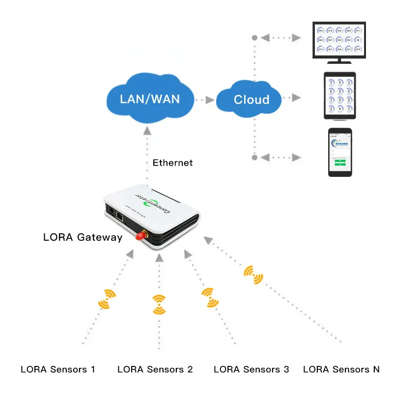 Freezer Temperature Sensor Data Logger Refrigerator Wireless Temperature Monitoring System with Lora Gateway