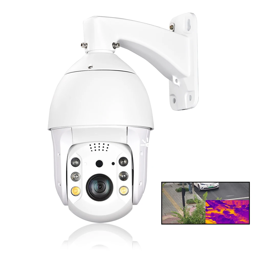 Security 4MP Thermal PTZ Camera 32X Optical Zoom 256x192 Uncooled VOx Bispectrum Wildlife Monitoring Camera Fire Detection Alarm