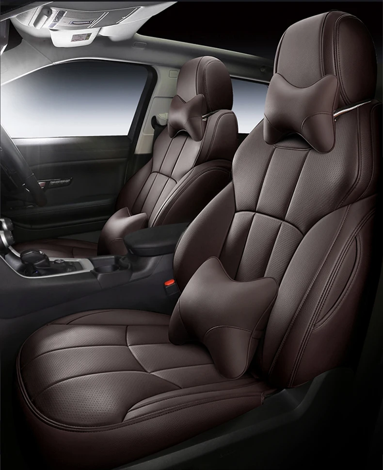 Guangzhou Fuzhixiang car seat cover Universal PVC seat cover or Special car High quality leather car seat cover Dark brown color