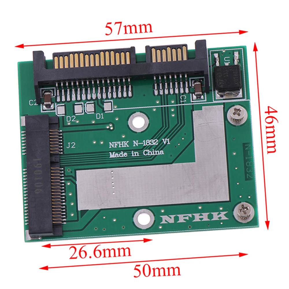 mSATA SSD to 2.5' SATA 6.0gps adapter converter card module board mini pcie ssd