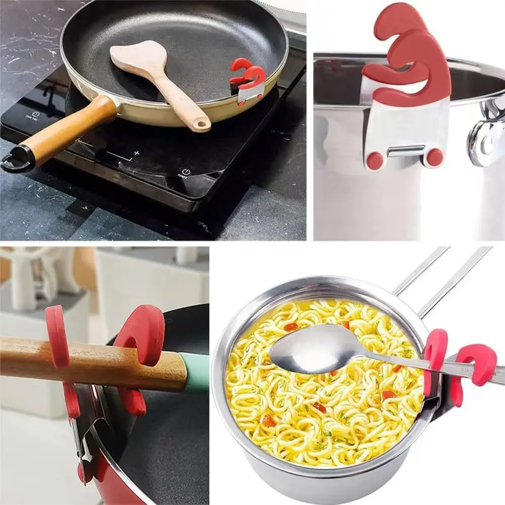 Pot Clip Holder Utensil Pot Clip Spoon Rest Stainless Steel Kitchen Gadget For Restaurant