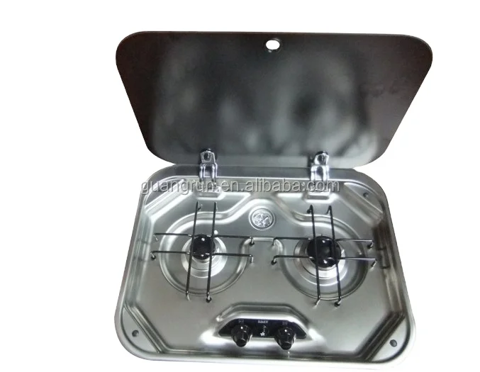 Caravan kitchen Stove  Stainless steel two burner LPG gas stove for RV motorhomes travel trailer Yacht GR-587