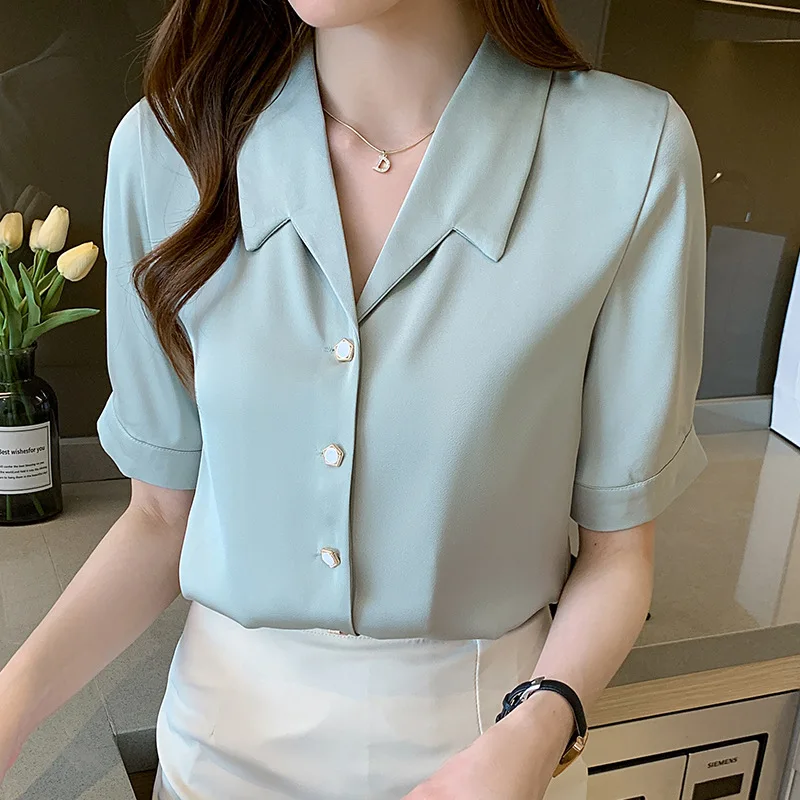 blusas elegantes para mujer fashion latest design elegant blouses for women short sleeve chiffon office blouse shirts