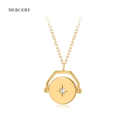 Mercery Hot Sale Fashion Luxury Jewelry Unique Design Geometric Pendant Necklace Real  Gold 14K Necklace For Best Friend