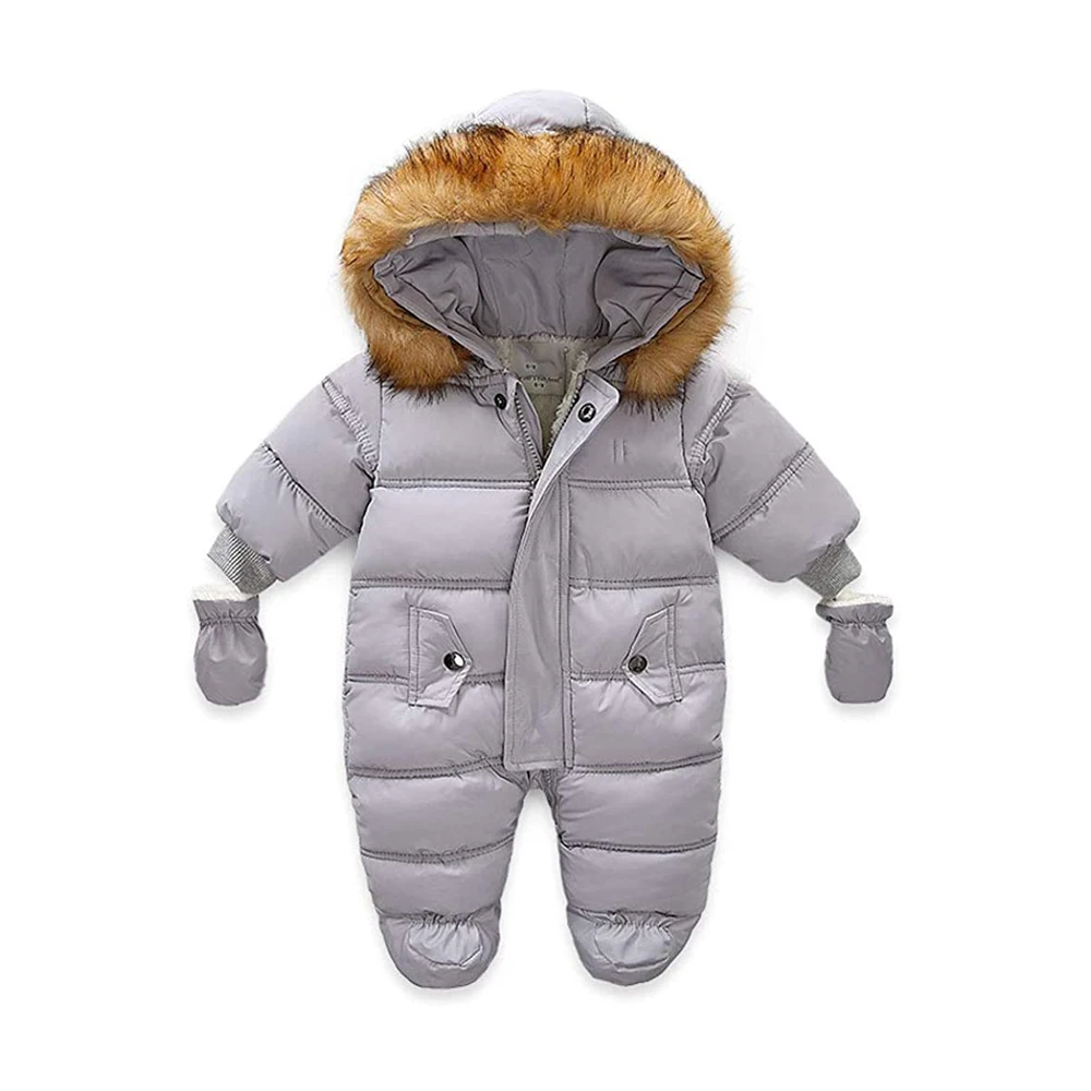  Baby Winter Snowsuit Coat Romper Outwear Hoodied Footie