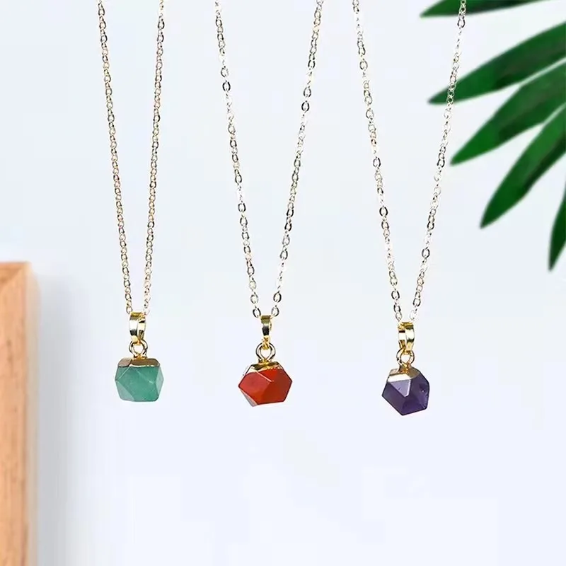 Wholesale natural amethyst pendants irregular crystal necklace ornaments