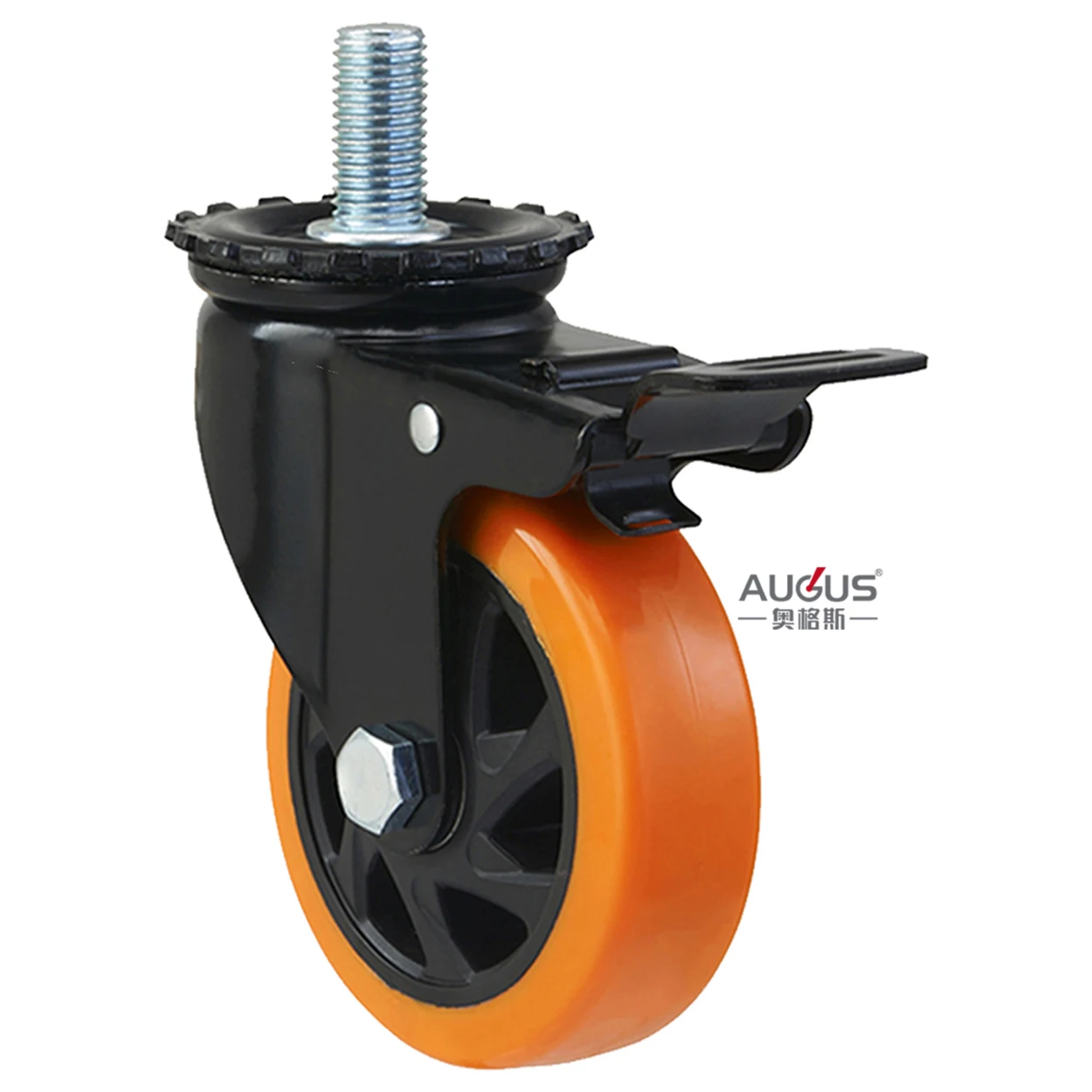 150 mm x 40 mm polyurethane wheel for trolley heavy duty caster with brake