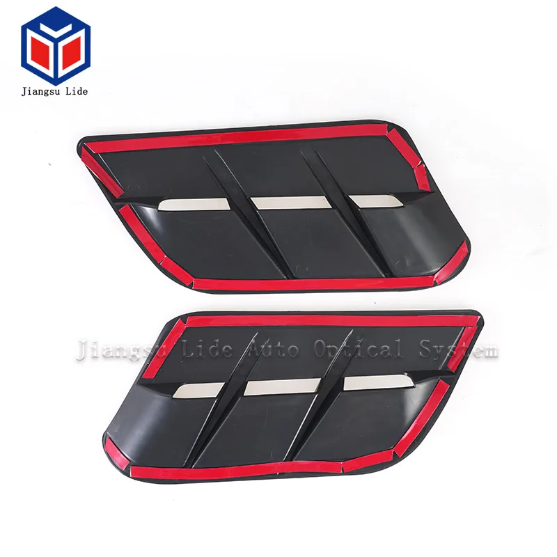 Black Engine Hood Air Outlet Vent Moulding Cover Trim Decorative For Dodge Challenger 2015+