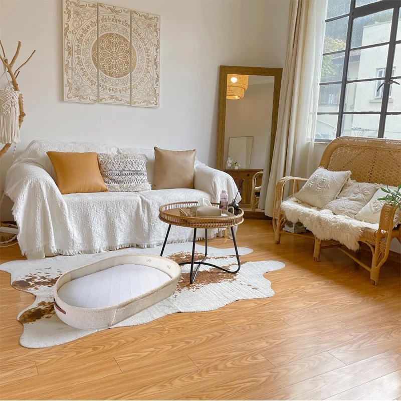 New Design Soft Large Teddy Velvet Gift Moses Basket With Waterproof Changing Pad Nursery Baby Diaper Changing Basket