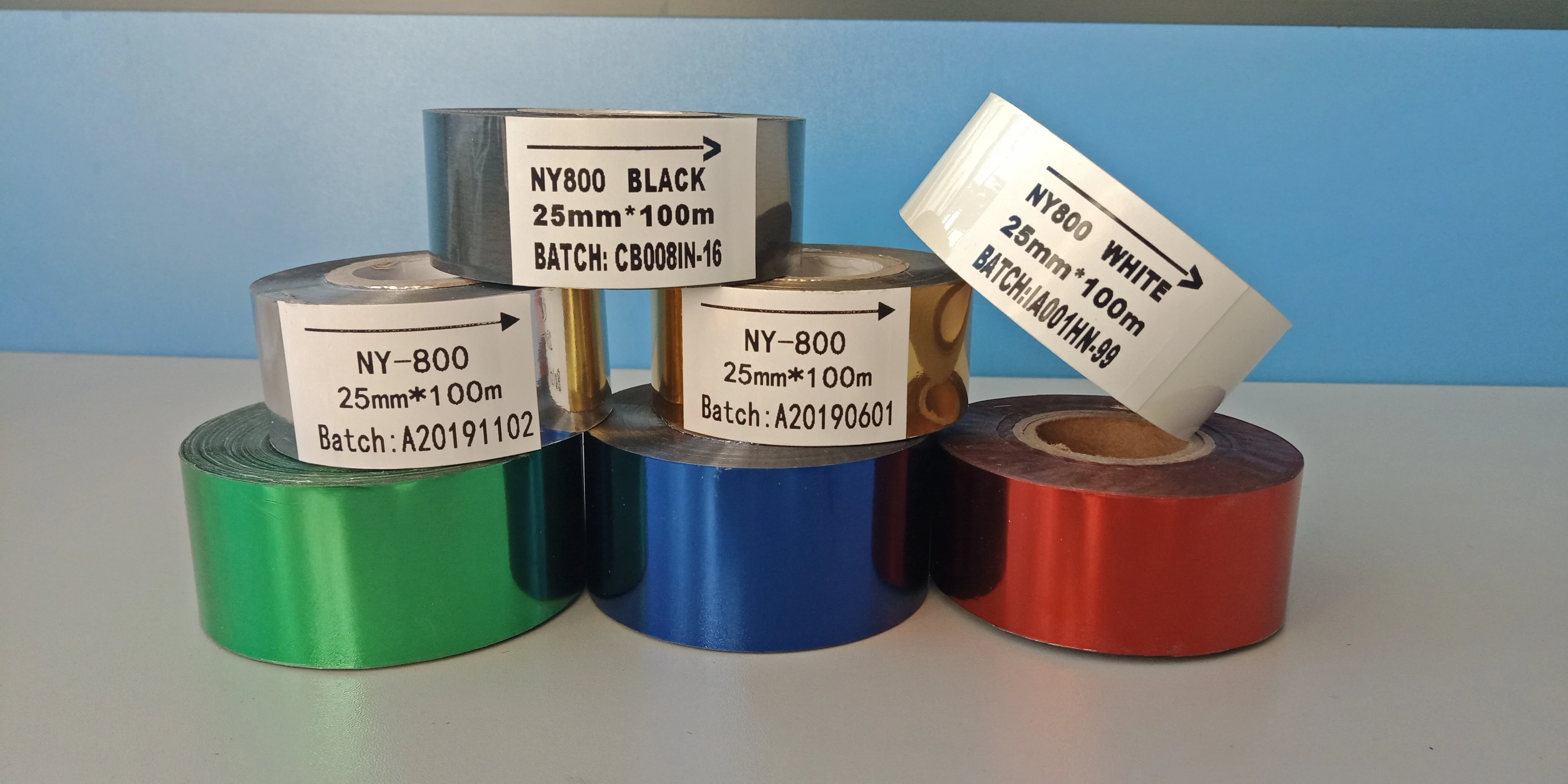 2020 hot selling NY-800 Black/ Red/ Blue Ink Stamping Foil 30mm*100m For Ribbon Coding Machine