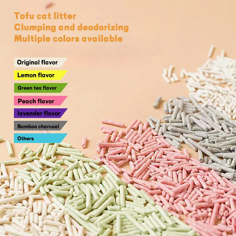 OEM Bag Premium Easy Clean Plant Degradable Cat Litter Tofu strong clumping tofu cat Soya Wholesale 6L Cat Sand