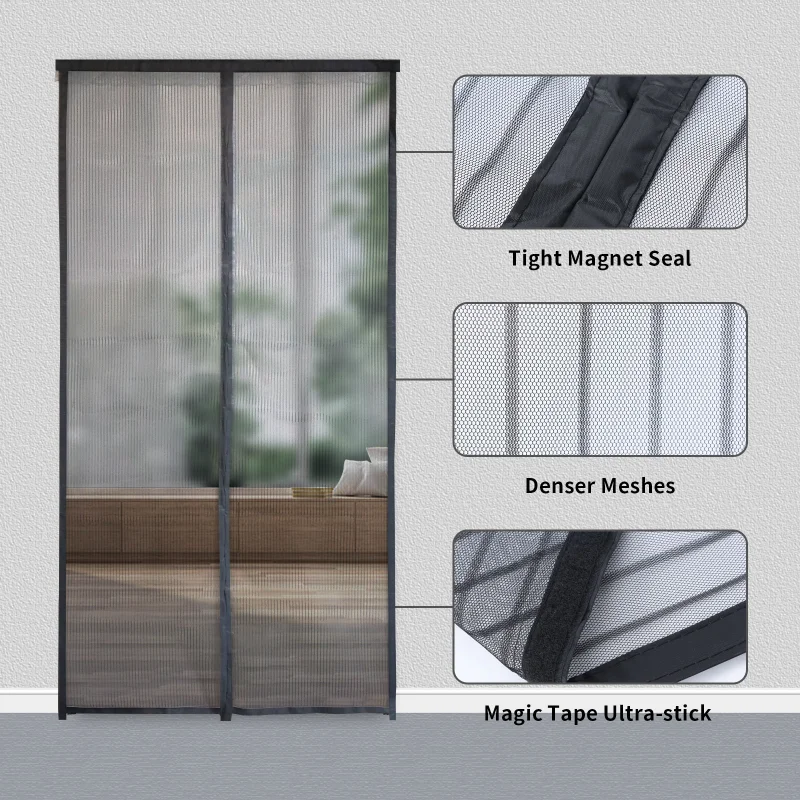 Wholesale Hands-free Magnetic Summer Anti-mosquito Curtains Automatic Closing Magnetic Door Screen Household Curtain
