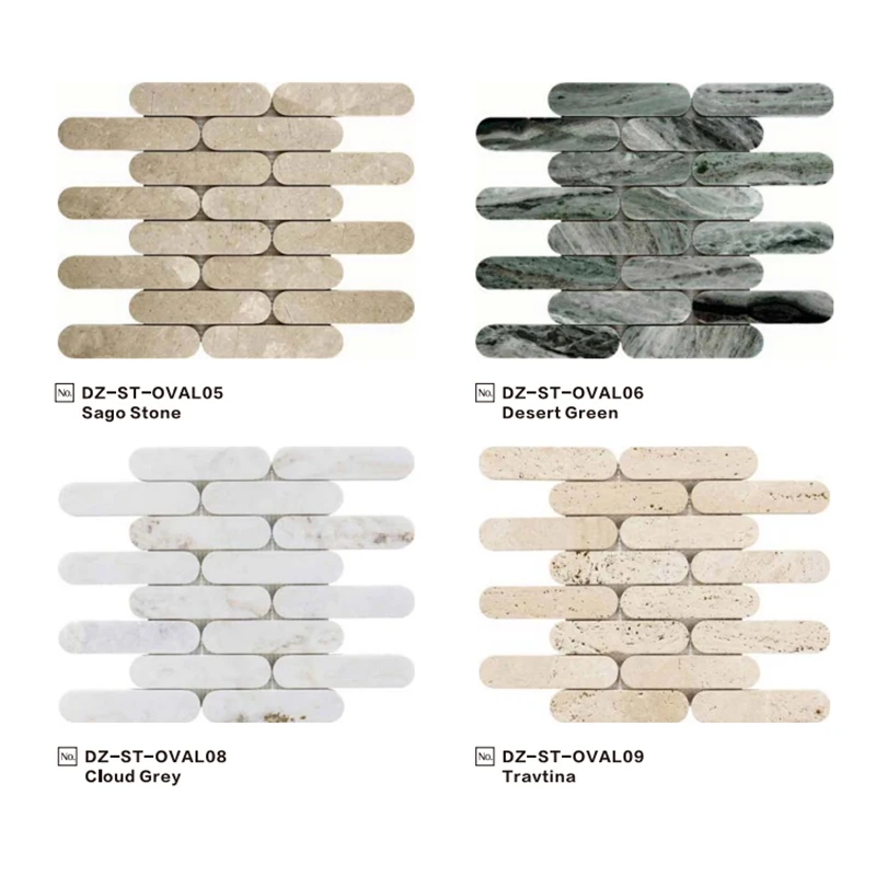 Strip Stone Mosaic Tile for Hotel and Villa Decoration Hexagon Mosaic Wall Tiles Kitchen Backsplash Bathroom Floor Stone Mosaic