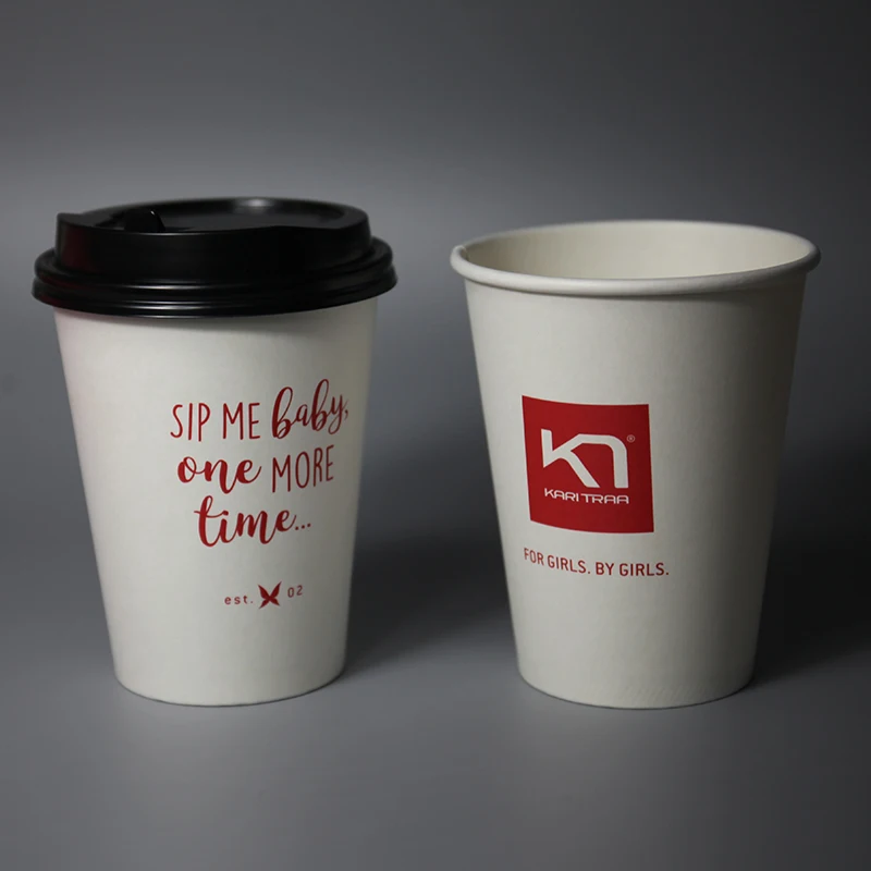 Disposable Double Wall Custom Logo Printed Paper Cups Plastic Free 12 oz biodegradable coffee cups paper cup