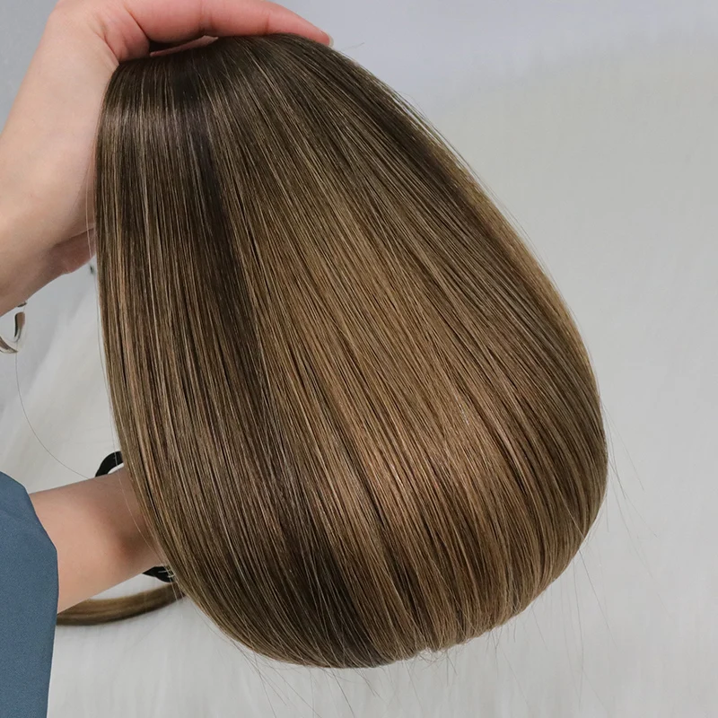 Factory Wholesale Ombre Ash Blonde Balayage Russian Remy Flat Track Hair Weft Extensions