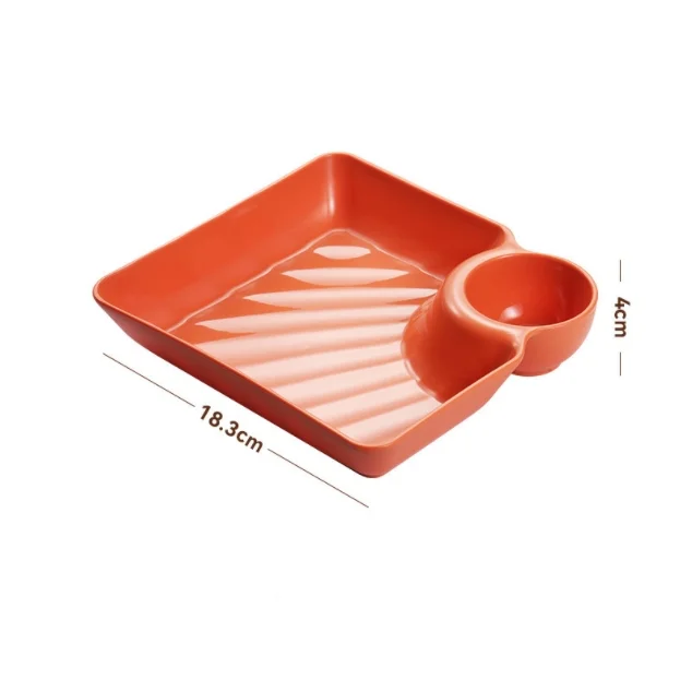Reusable Plastic Dish Plates with Built-in Cup Holder for Tailgating Camping Picnics