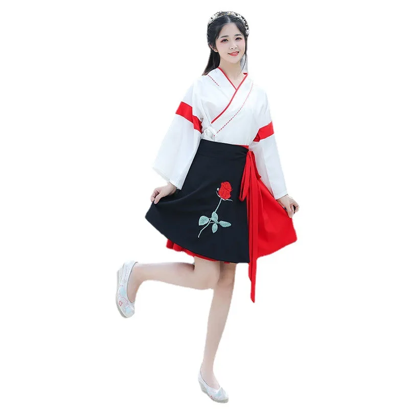  Летние платья hanfu в китайском стиле женские юбки для
