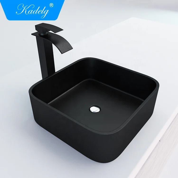 Hot Selling Modern Quartz Granite Countertop Wash Hand Basin Stone Sink Kitchen Square Shaped Handmade Bathroom Sink